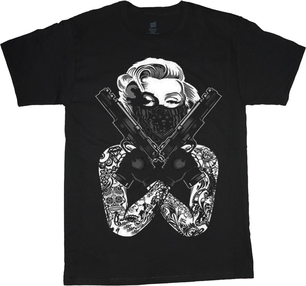 big and tall t-shirt Marilyn Monroe gangsta tattoo tee shirt tall shirts for men XXXL