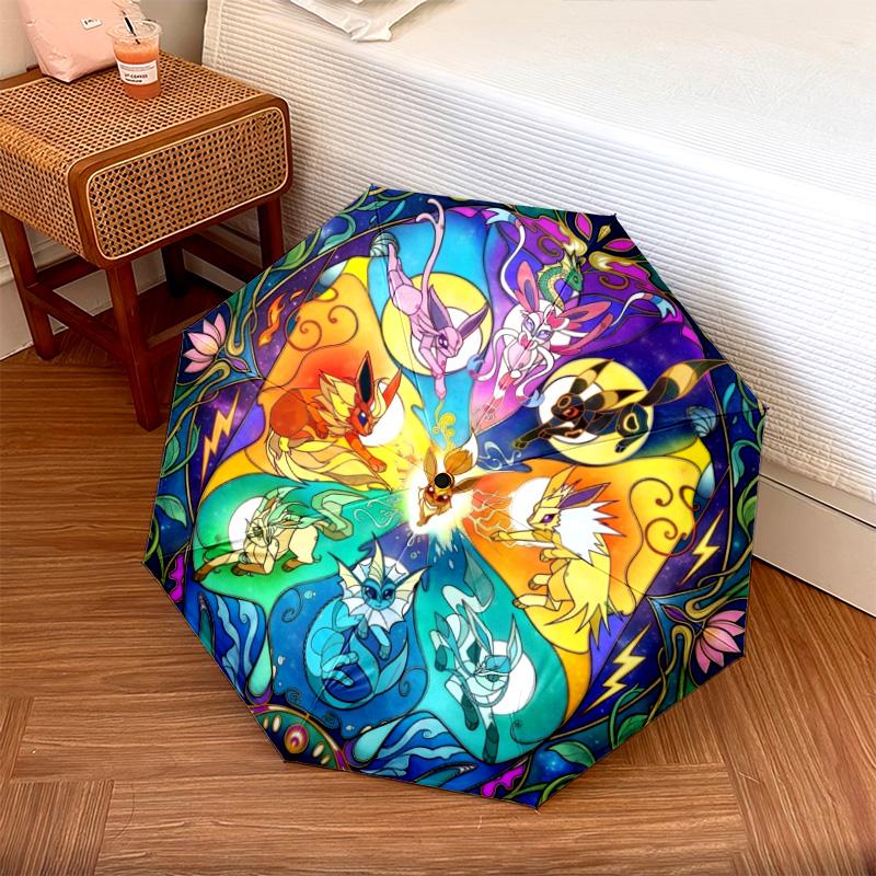 

1PC Automatic Folding Umbrella Pokemon Pikachu Pattern 8 Ribs Portable Foldable Travel Umbrella Christmas Birthday Gift разноцветный