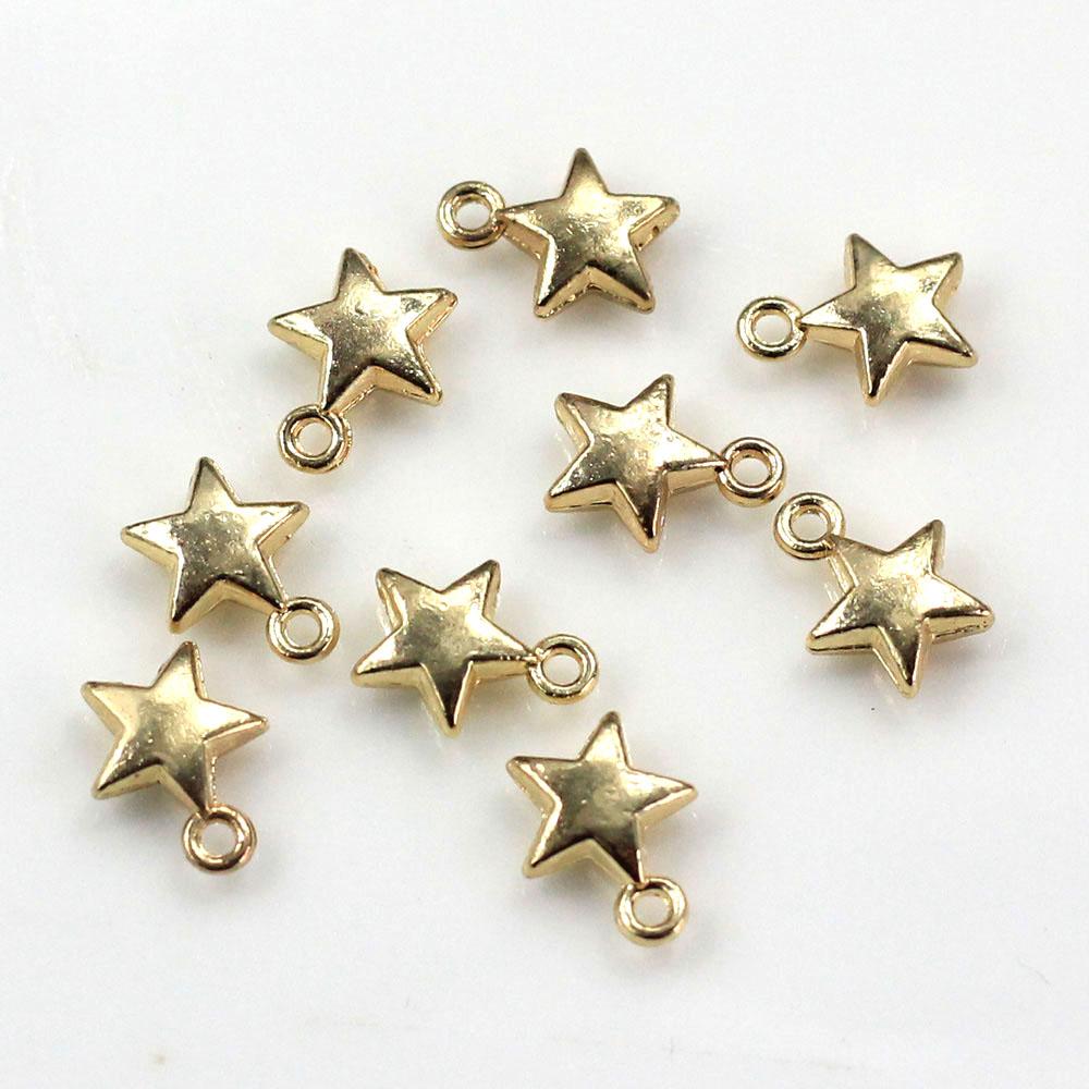 Charms Star 6mm Antique Gold Plated Color Pendants for Jewelry Making DIY Handmade Craft