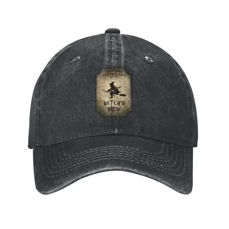 Custom Unisex Cotton Halloween Witch Baseball Cap Adult Gothic Witch Occult Witchcraft Adjustable Dad Hat for Unisex Women Outdoor Baseball Cap