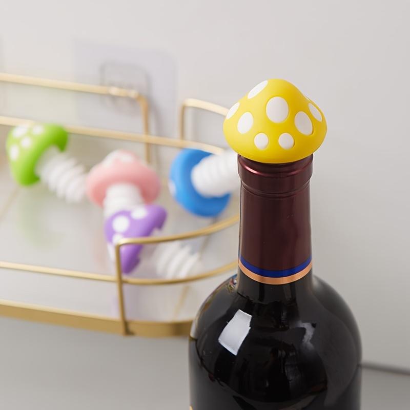 Bunte Pilzkorken für Weinflaschen, Lebendige Silikonkorken mit verspielten Designs, Perfekt für Rotwein-, Öl- und Essigflaschen