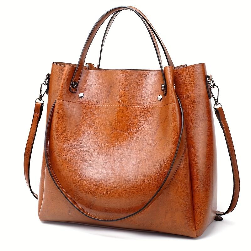 Women's PU leather single shoulder crossbody handbag with multiple large capacity and multiple pockets