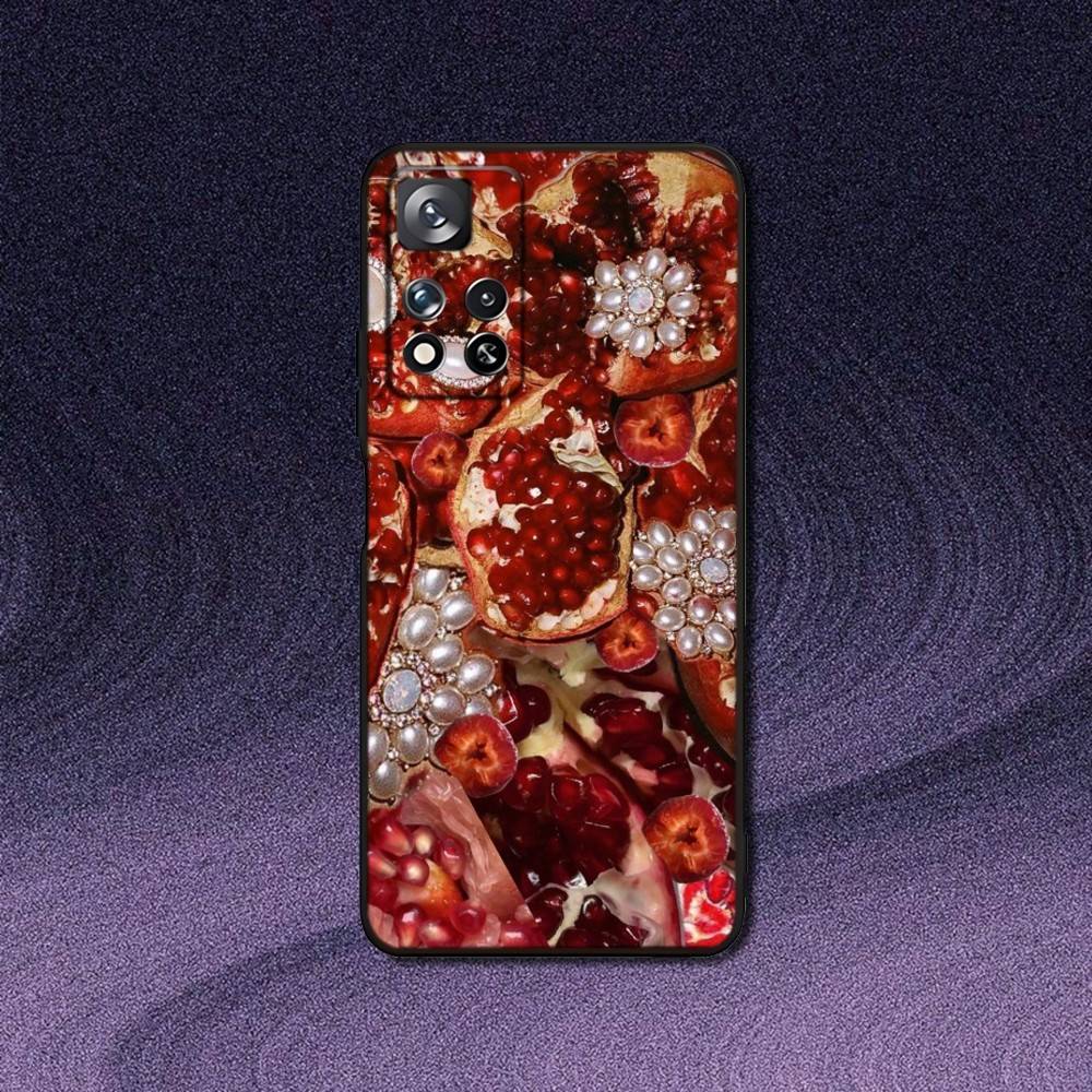 

Pomegranate Fresh Friut Phone Case For Samsung S10,S21,FE,S21,Note 20,10 S25,S24,S23,Ultra,S9,S22,Plus Soft Silicone Black Cover Samsung S205G