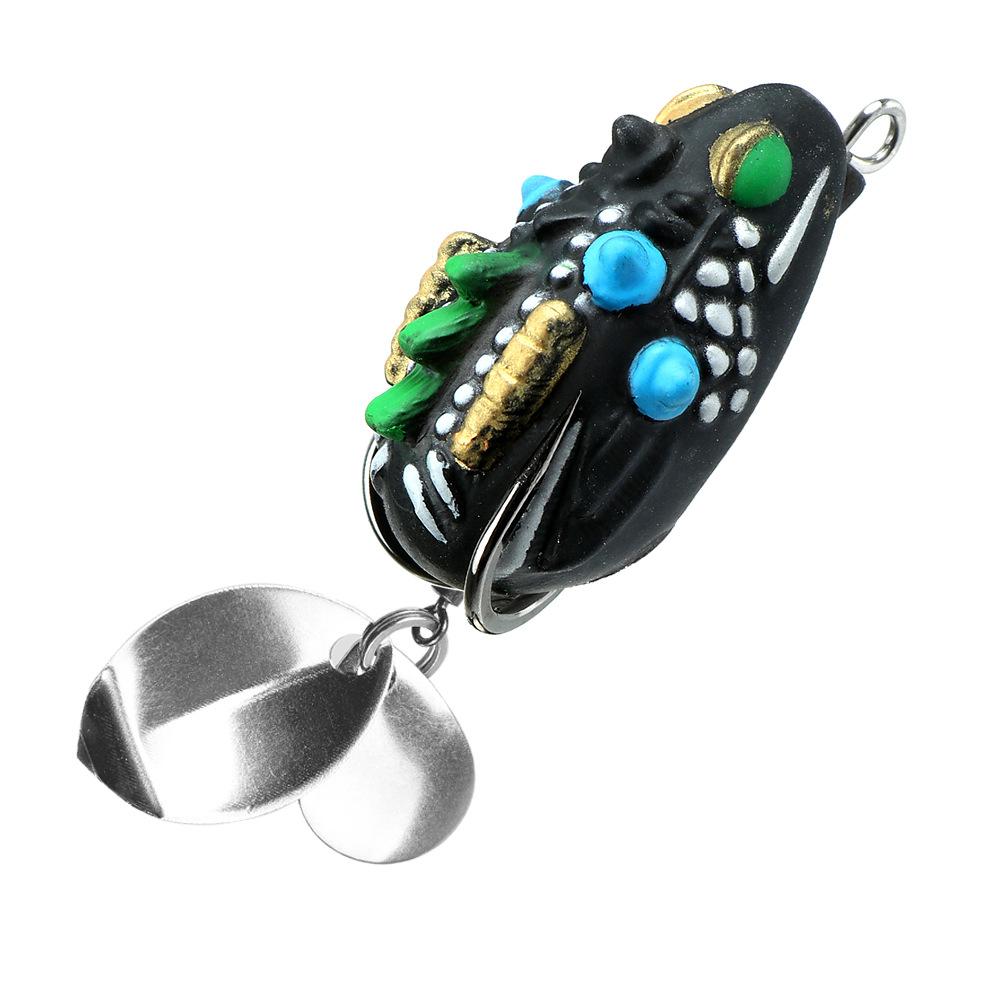 Lure Bait Wind Thunder Frog3.5cm5.4gDouble Sequin Flat Hook Black Fish Special Bait Imitation Bait Fishing Black Artifact