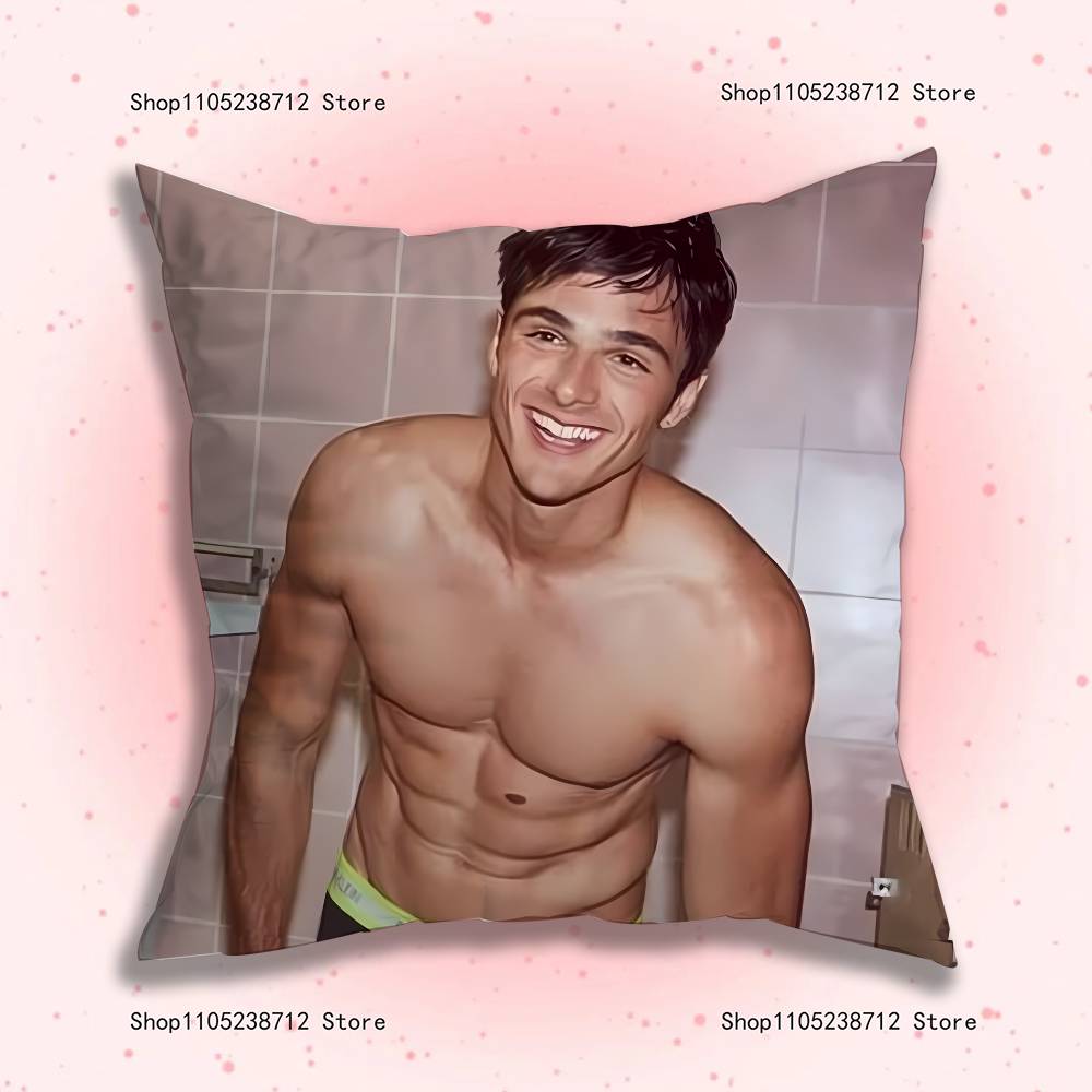 J-Jacob E-Elordi Pillow Case Plush Fabric Soft Pillowcase Double Sided Print Sofa Cushion Cover Throw