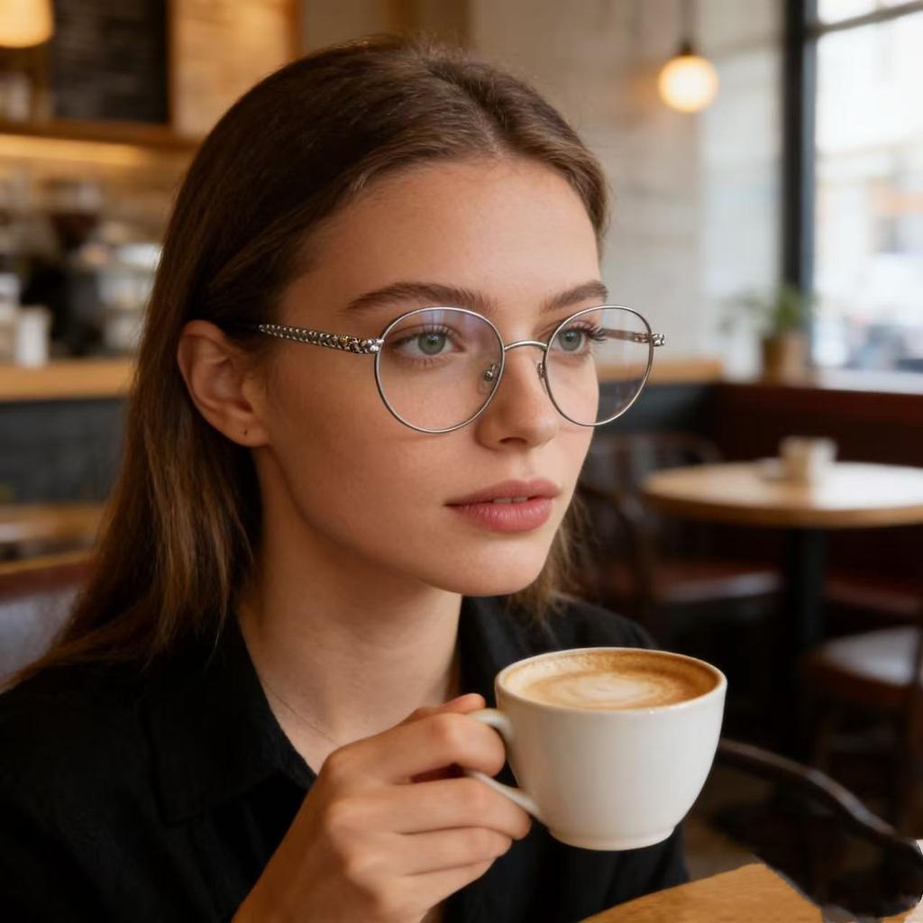 Glasses Frame Women Trend Alloy Eyeglasses Frames Prescription Anti Blue Light Reading Glasses