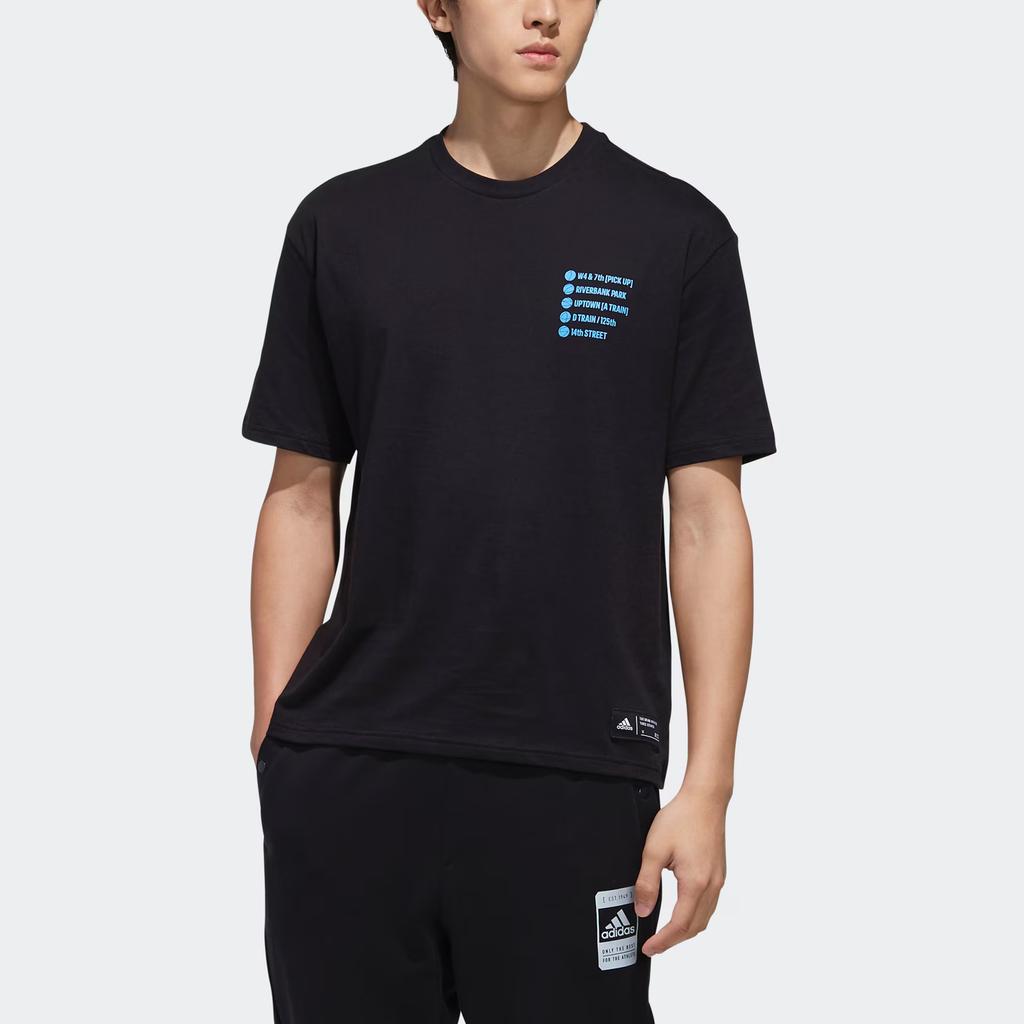 Adidas Originals Gradient Design Letter Casual Sports Short Sleeve T-Shirt Men Tops Black FI3989