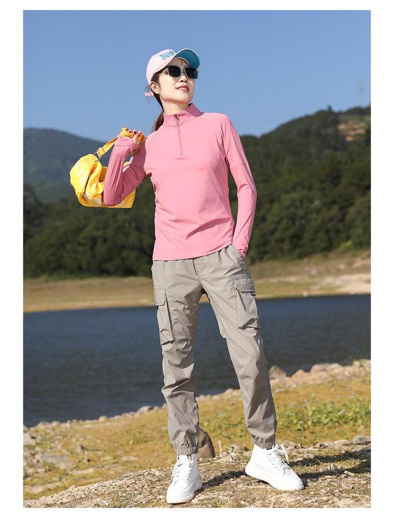 Women's Quick-Dry Outdoor Long-Sleeve T-Shirt: Sweat-Absorbent, Breathable, Sun Protection - Ideal for Hiking, Mountaineering & Sports In Autumn
