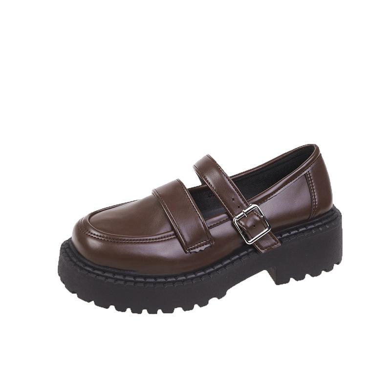 

Туфли Мэри Джейн женские кожаные в британском стиле 2025 с юбкой на платформе, увеличивающие рост, ретро-туфли на весну и осень, одинарные туфли jk shoes 40