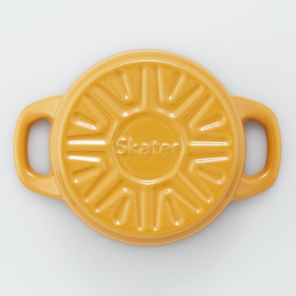 Skater IH Compatible Cocotte Oven Pumpkin 12cm Pot, Two-handed Pot, Cooking, Iron, Enameled, Yellow, INCT12N-A
