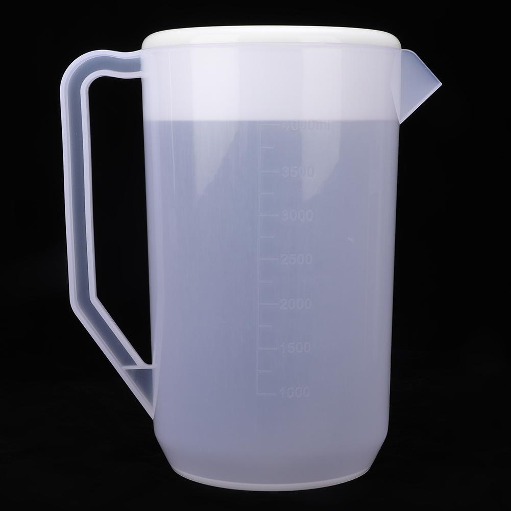 4000ml Large Capacity Reusable Non Toxic Plastic Cold Kettle Water Bottle Water Jug Pot With Clear scale