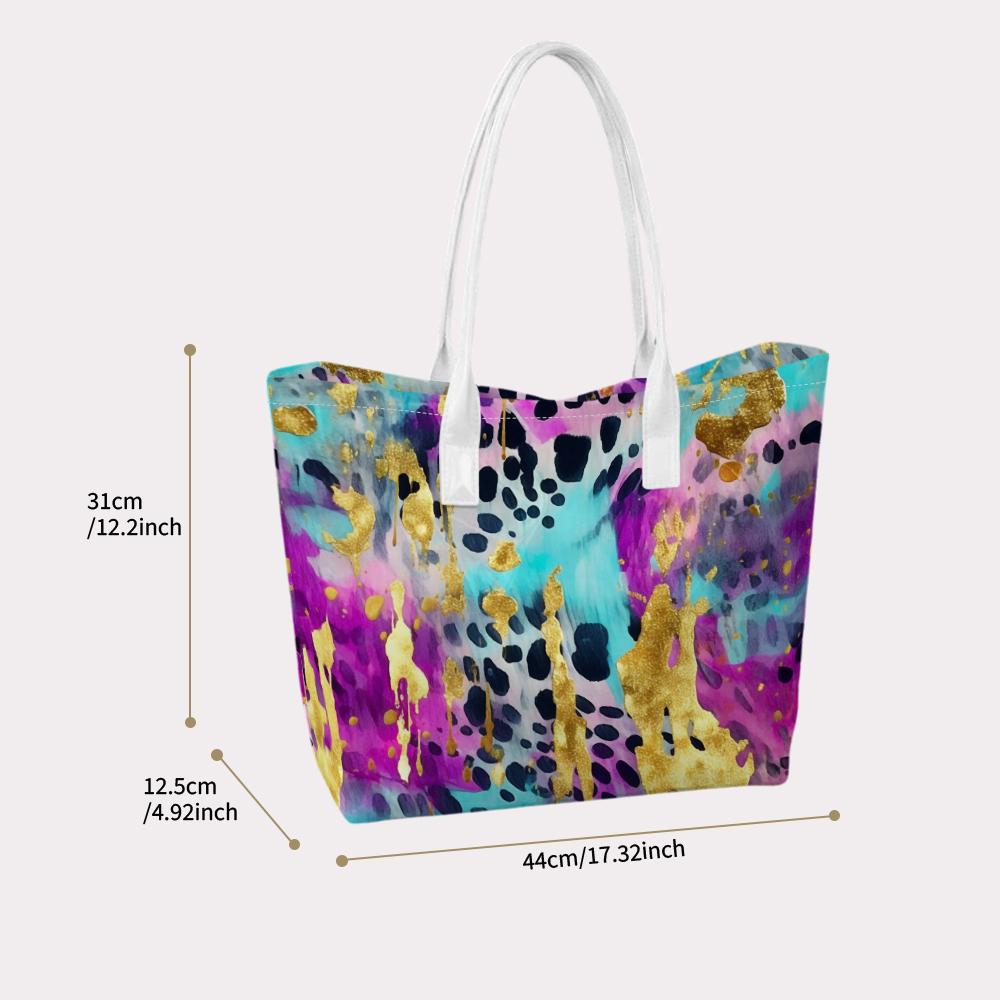 Watercolor Abstract Tote Bag Stylish Colorful Carryall for Daily Use