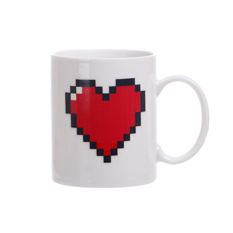 

330ML Peach Heart Color-changing Ceramic Cup Novelty Magic Cup Creative Design Coffee Mug Valentine s Day Preferred Gift 330ml