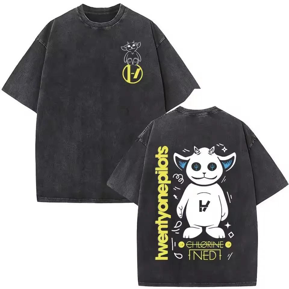 2026 Twenty One Pilots Vintage Washed New Arrival Unisex Clothes Tee Shirt Homme Graphic T-Shirts Unisex Tshirt for Unisex Ropa Hombre