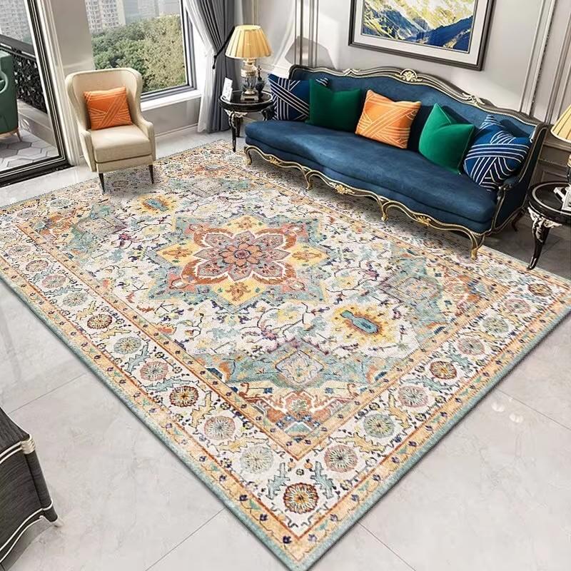 Retro Persian Ethnic Carpets Turkish Rugs for Living Room Bedside Bedroom Vintage Floor Mats Entrance Doormat Carpet Large Rug