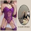 Sexy Underwear Purple Lace Suspenders Low Chest Thin Temptation Straps Bow Small Chest Big Gathering Women