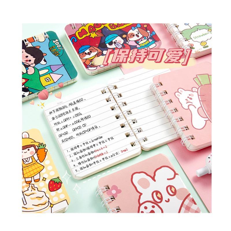 Cute Cartoon Coil Mini Portable Pocket Notebook For Girls Daily Use