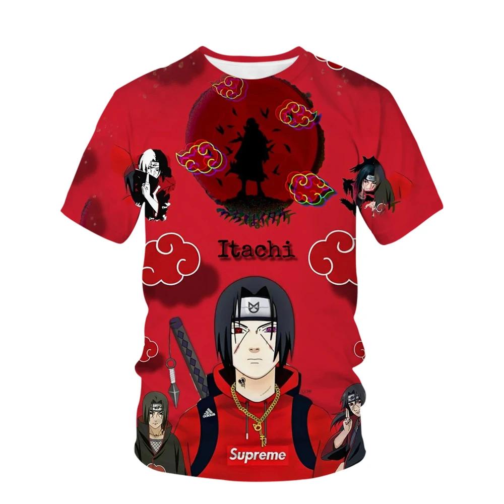 Sommer Naruto Hip Hop T-skjorter For Menn Anime Kakashi Streetwear O-hals Kortermet Herre T-skjorte Tegneserie Grafisk Topper Klær