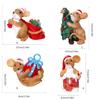 Charm Mouse Resin Decoration Mouse Sculpture for Adding Festival Touch to Home or Office Miniature Christmas Models