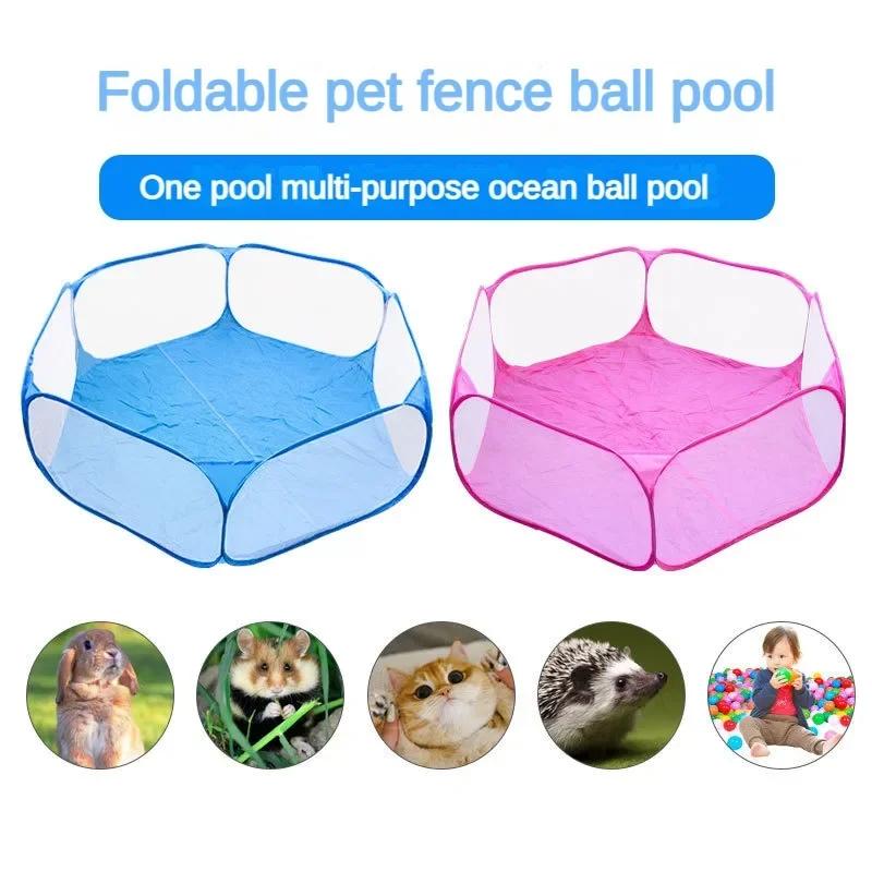 Portable Pet Fence Kitten Pet Dog Cage Folding Cage Playpen for Hamster Hedgehog Small Animal Breathable Puppy Rabbit Guinea Pig