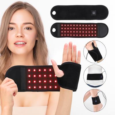 Športové zápästné bandáže s červeným svetlom 660nm 850nm 48 LED korálkov Infračervený pás Podpora Bedrová vyhrievacia podložka Masážny prístroj na ruky