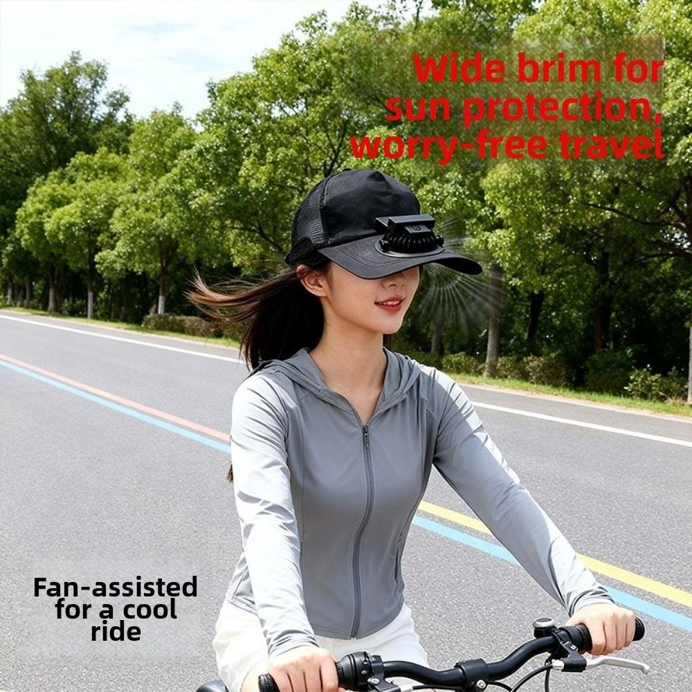 Breathable Summer Fan Sunhat Mesh Baseball Cap Cooling Technology Fishing Hat Hot Weather