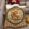 Vintage Lion Tapestry Flannel Blanket Warm Soft Halloween Christmas Couch Warm Cozy Decorative Decor Gift for All Season