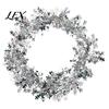 Lightweight Bendable Garland 24.6FT Christmas Wire Garland, Red Green Leaves/Striped Candy/Snowflake Shiny Tinsel Window Lintel Greenery Garlands for