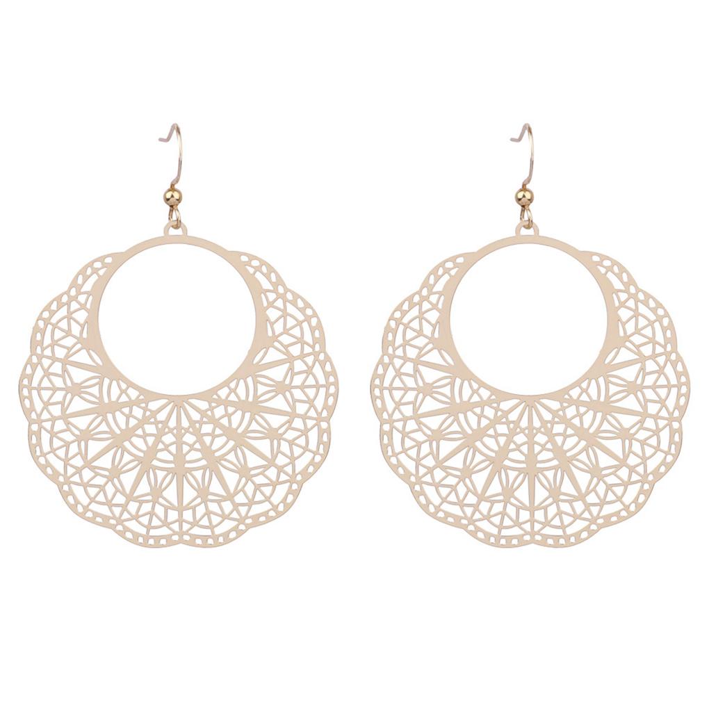 

1 пара медных женских сережек, портативных круглых декоративных полых легко подходящих женских сережек для девочек, подарок на день рождения