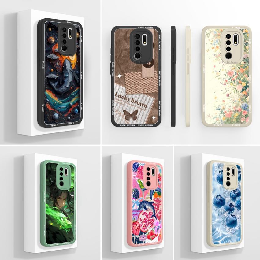 For Xiaomi Poco M2 M3 M4 M6 M7 Pro M5 M5S Mysterious Whale Phone Cases Camera Protection Liquid Silicone Anti Fall Protection Covers For Xiaomi Casing
