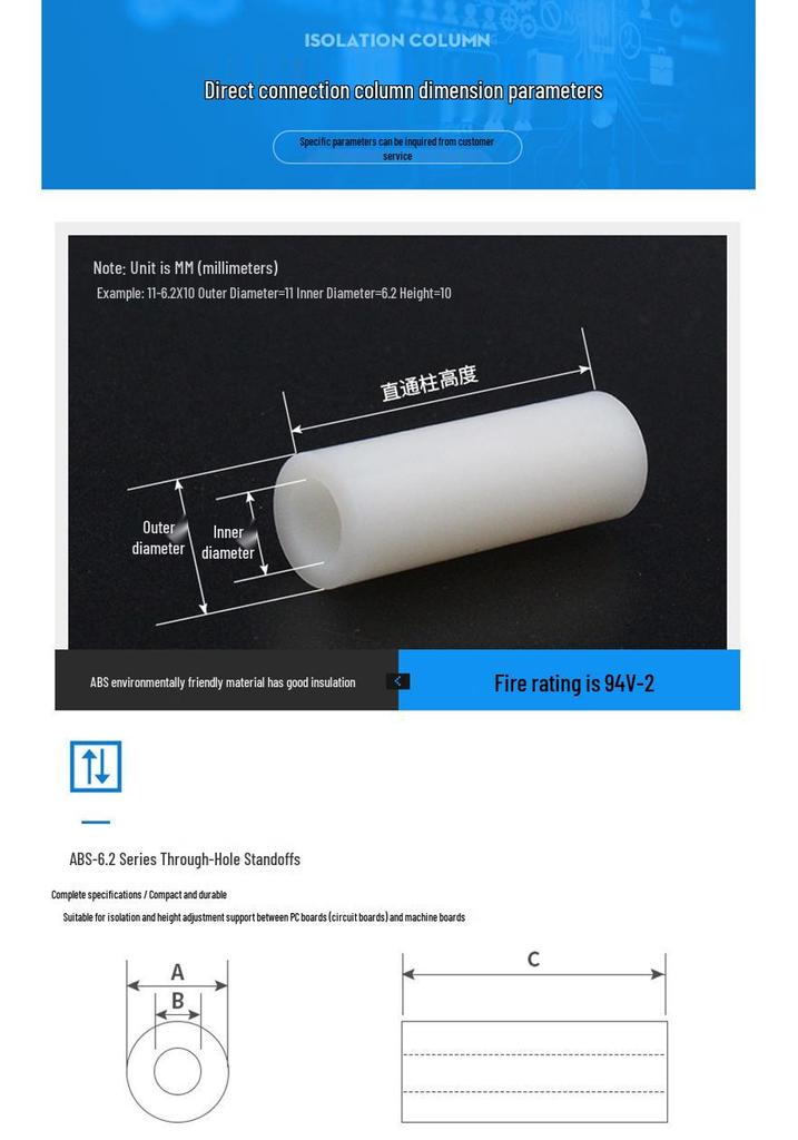 M6 Nylon-Isolierabstandshalter - ABS-Kunststoffscheibe und Stützdichtung