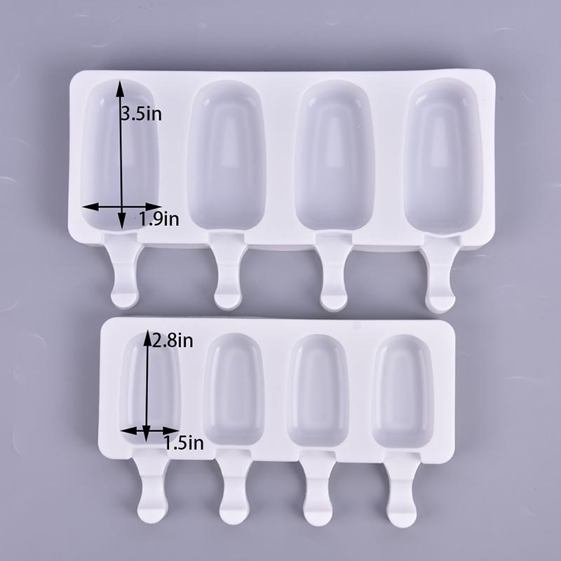 Silicone Frozen Ice Cream Mold Juice Popsicle Maker Ice Lolly Mould - 4 Cell