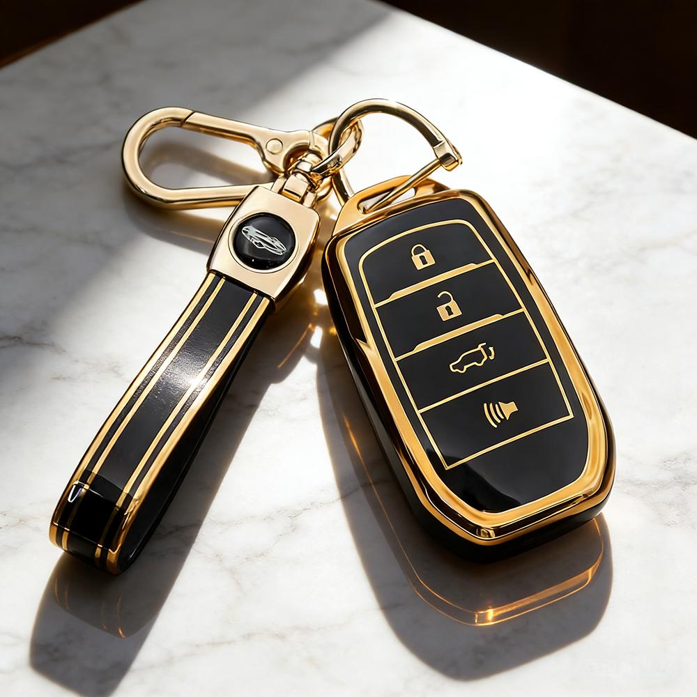 Tpu Car Key Case For Toyota Corolla Se Camry 50 55 Tlc200 Yaris Land Cruiser Prado150 Rav4 Venza Sienna 2/3/4 Buttons Key Chains