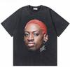2026 Hot Sale Washed Vintage The Worm Dennis Rodman I'm Back T-shirt Men Women Fashion Hip Hop Oversized T Shirts Male Rock Retro Streetwear