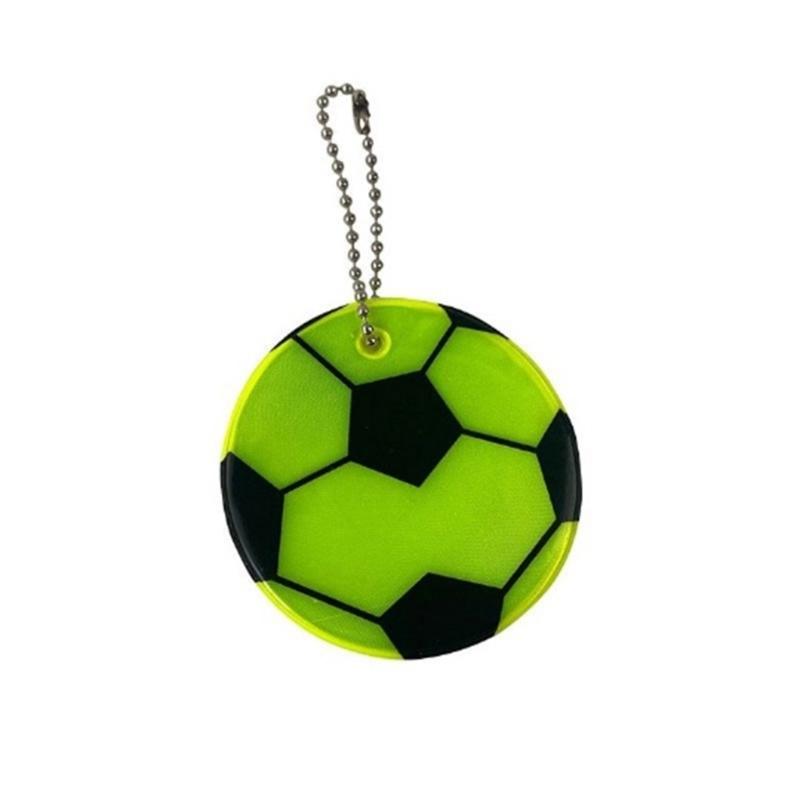 12Pieces Soccer Nighttime Backpack Keychain Glowing Bag Pendant Football Reflective Key Ornament for Easy Key Finding