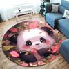 Panda and Floral Design for Cozy Living Spaces Round Carpet for Home Sofa Bedroom, Gift