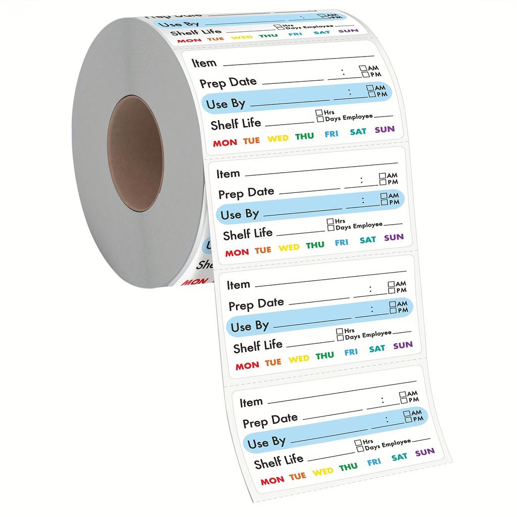1 Roll Removable Food Storage Labels, Freezer & Pantry Can Stickers for Kitchen Restaurant Jars & Containers