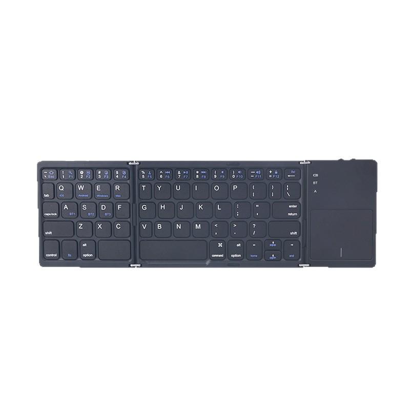 B033 Tri-Fold Bluetooth Keyboard with Touchpad - Multi-System Compatible for Tablets and Laptops