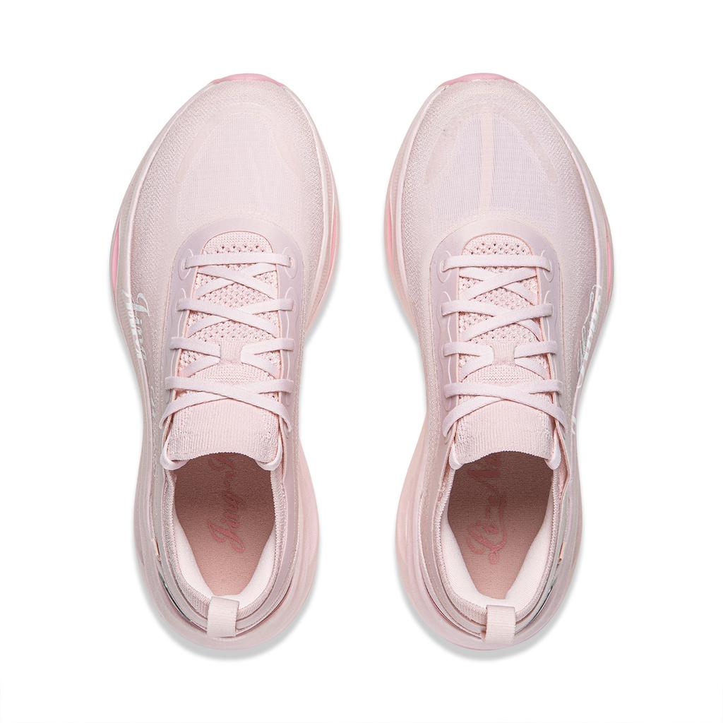 Li Ning Stunning 2 Cushioning Slip Resistant Abrasion Resistant Support Lightweight Low Top Running Shoes Women's Pink ARHW010-4