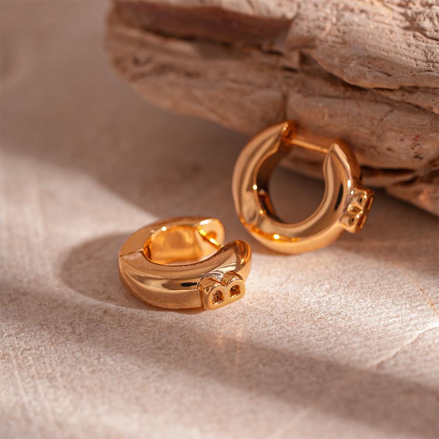 

Металлические серьги-каффы в виде геометрических кругов класса люкс для женщин