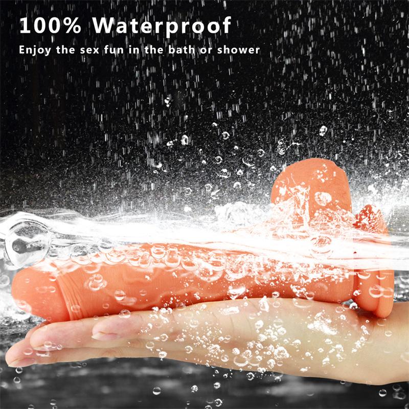 Female Silicone Dildo Double Layer Soft Masturbator Foreskin Sucker Dildo