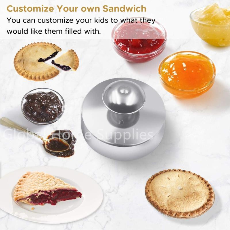 Sandwich Sealer Maker Food-Grade 304 Stainless Steel Sandwich Cutter Uncrustables Peanut Butter and Jelly Bread Kitchen Tool