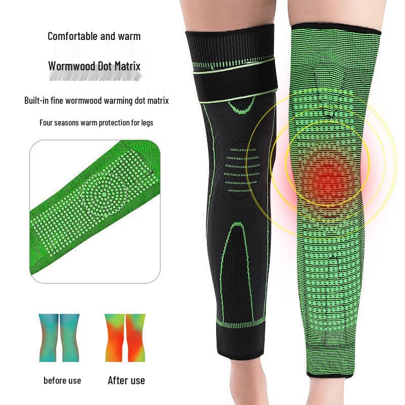 Anti-Slip Compression Knee Pads with Extended Calf Protection for Men and Women - Ideal for Basketball, Running, Cycling, and Cold Seasons