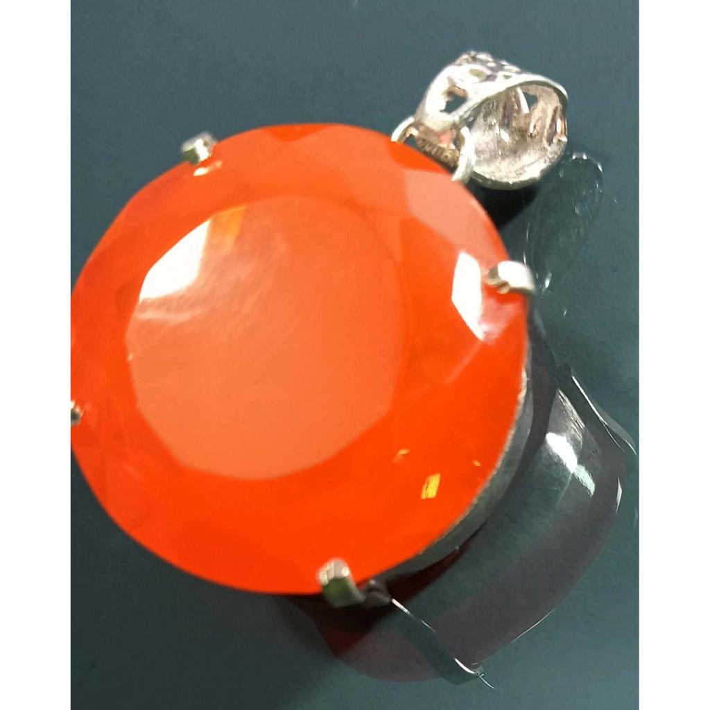 Opal Orange Pendant Locket Natural 88.50 Ct Round Cut Fabulous Certified