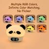 Cute Panda Digital Alarm Clock Kid-Friendly Lamp Rechargeable Colorful Night Light  Touch-sensitive for Sleep Help Ideal Gift