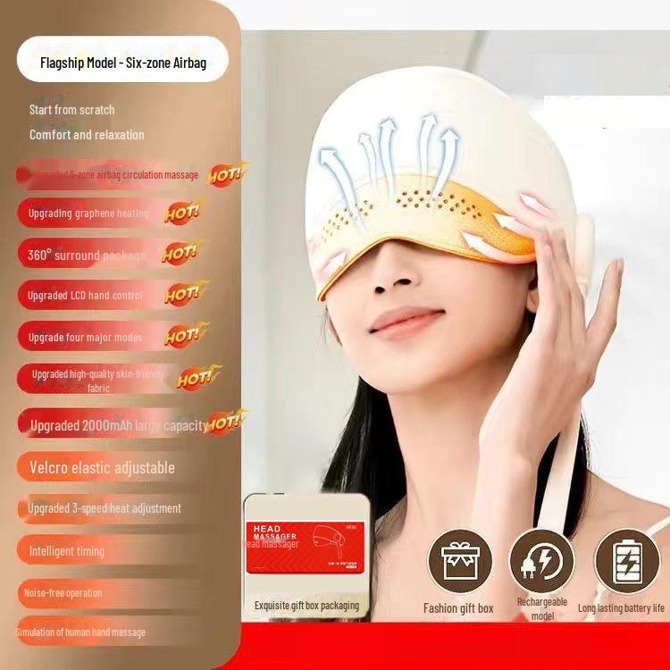 

Автоматический массажер головы и глаз с воздушным давлением и тепловой компрессией Flagship model, English version