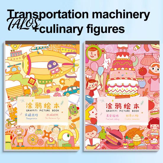 Thick Paper Coloring Sheets for Markers 2PCS Children Book, with 30 Pages, Drawing And Sketching Creative Activity Book Art Supplies, Portable