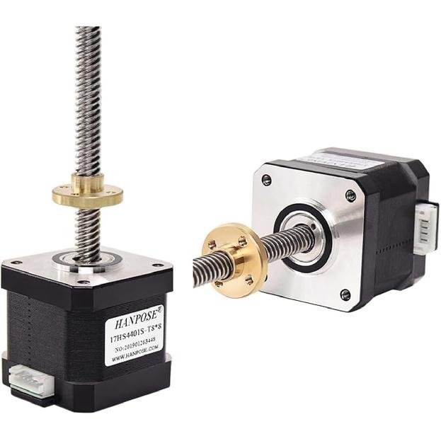 Nema17 Stepper Motor 40mm 1.5A 42 17HS4401S-T8*8 300mm Screw Rod Linear Z-Motor with Trapezoidal Lead Srew for 3D Printer(17HS4401S T8x8-100MM)