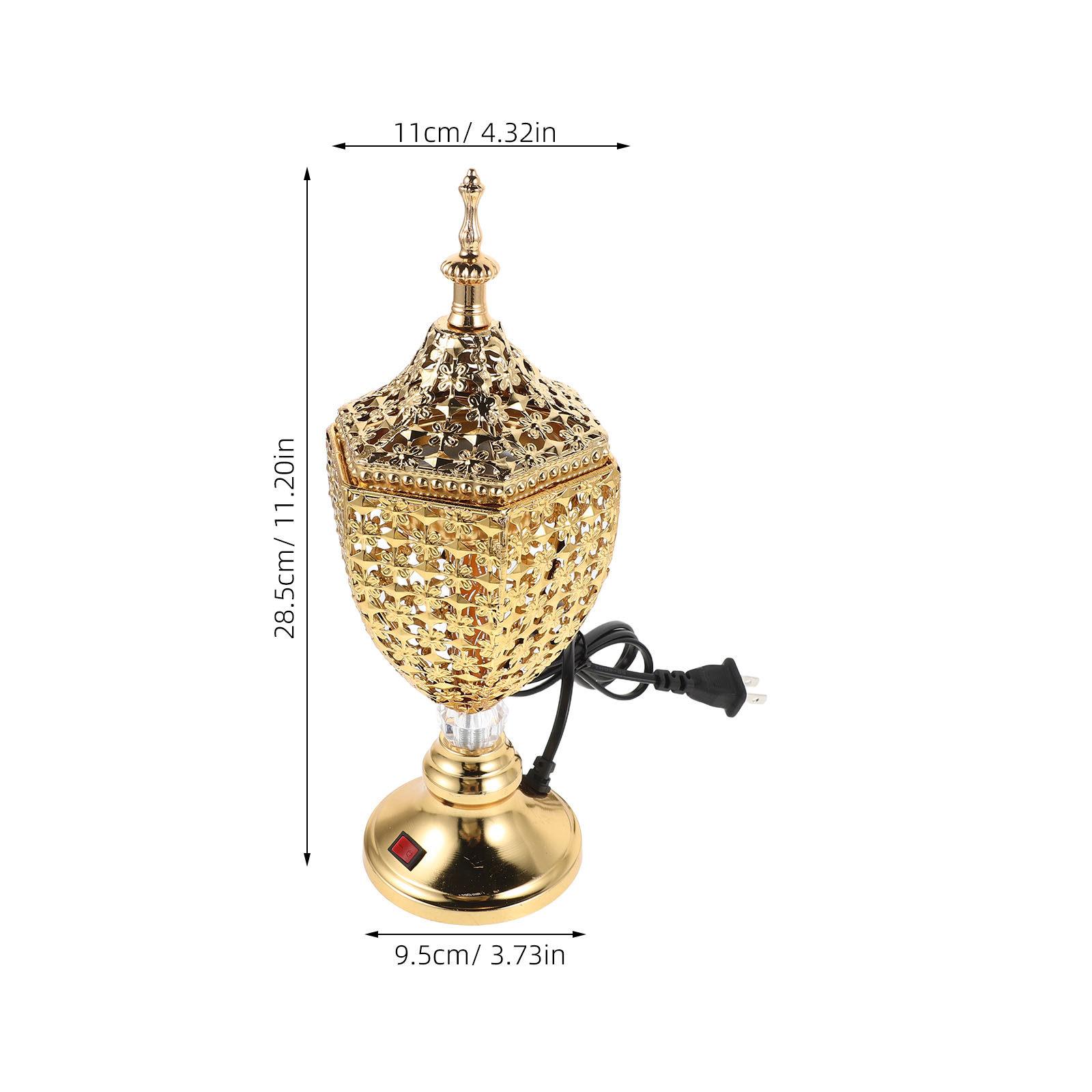 

Plug-in Electric Incense Burner for Arabic Home Decor - Silent Portable Aromatherapy Heater for Oud Frankincense Bakhoor - золотистый