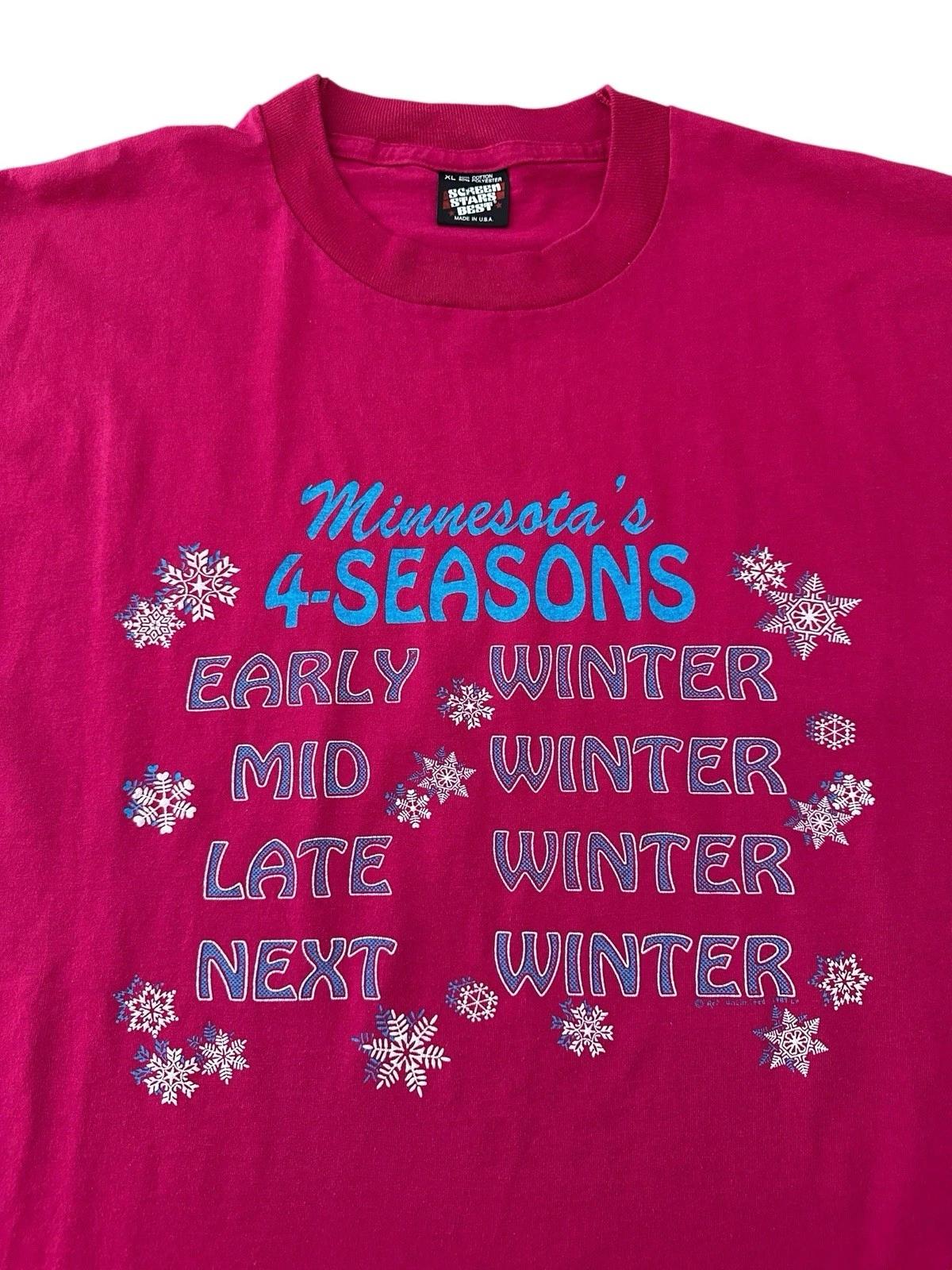 

Vintage Minnesota Winter T Shirt Men’s XL Pink 90’s 80’s USA Nature 4XL
